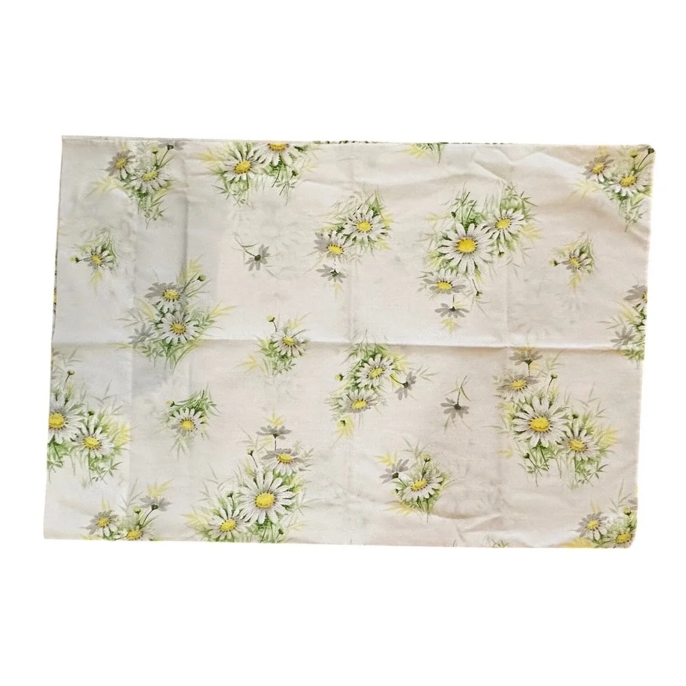 Vintage Springmaid Wondercale Daisy Floral Standard Pillowcase Yellow White USA